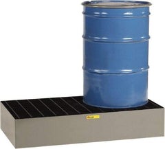 Little Giant - 66 Gal Sump, 3,000 Lb Capacity, 2 Drum, Steel Spill Deck or Pallet - 25" Long x 51" Wide x 12" High - USA Tool & Supply