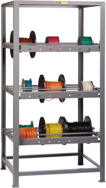 Little Giant - 150 Lb per Spindle Capacity, Gray Wire Spool Rack - 36" Wide x 72" High x 30" Deep, Steel - USA Tool & Supply
