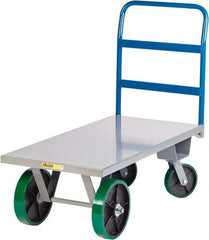 Little Giant - 4,000 Lb Capacity Steel Platform Truck - Steel Deck, 30" OAW, Polyurethane Casters - USA Tool & Supply