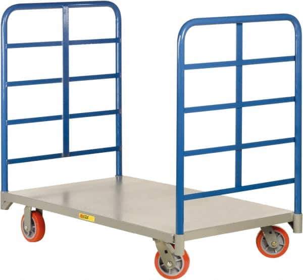 Little Giant - 3,600 Lb Capacity Steel Double End Rack Platform Truck - Steel Deck, 24" OAW, Polyurethane Casters - USA Tool & Supply