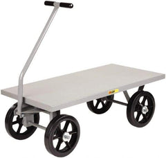 Little Giant - 3,500 Lb Capacity Steel Wagon Truck - Steel Deck, 36" OAW, 72" Platform Length x 16-1/2" Platform Height, Mold On Rubber Casters - USA Tool & Supply