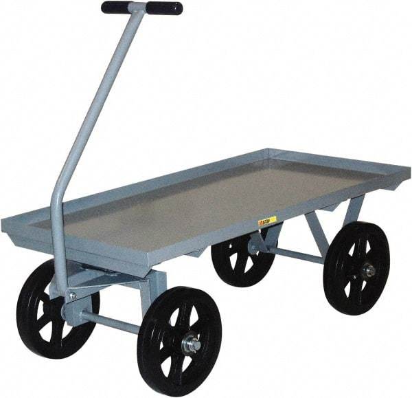 Little Giant - 3,500 Lb Capacity Steel Wagon Truck - Steel Deck, 36" OAW, 72" Platform Length x 16-1/2" Platform Height, Mold On Rubber Casters - USA Tool & Supply