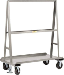 Little Giant - 2,000 Lb Capacity Steel A-Frame Truck - Steel Deck, 36" OAW, Phenolic Casters - USA Tool & Supply