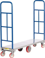 Little Giant - 2,000 Lb Capacity Steel High End Platform Truck - Steel Deck, 16" OAW, Polyurethane Casters - USA Tool & Supply