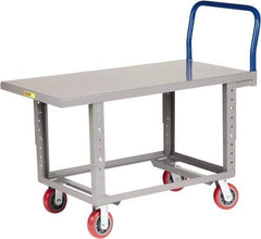 Little Giant - 2,000 Lb Capacity Steel Work Height Platform Truck - Steel Deck, 30" OAW, Polyurethane Casters - USA Tool & Supply