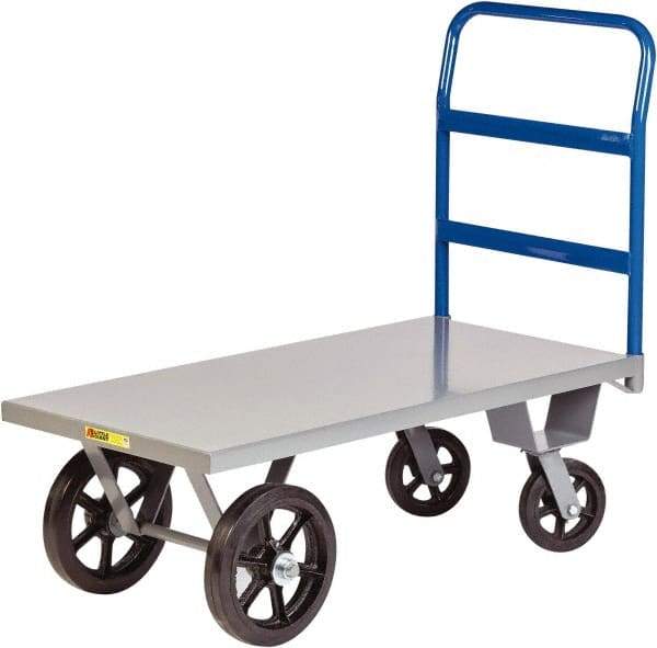 Little Giant - 3,000 Lb Capacity Steel Platform Truck - Steel Deck, 30" OAW, Rubber Casters - USA Tool & Supply