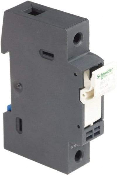 Schneider Electric - 1 Pole, 600 Volt, 32 Amp, DIN Rail Mount Fuse Holder - Compatible with 38mm Long x 17mm Wide and 10mm Diameter Fuse - USA Tool & Supply