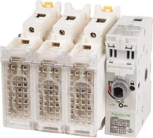 Schneider Electric - 3 Pole, 600 Volt, 60 Amp, Pressure Plate Fuse Holder - Compatible with J Class, 149mm Wide Fuse - USA Tool & Supply