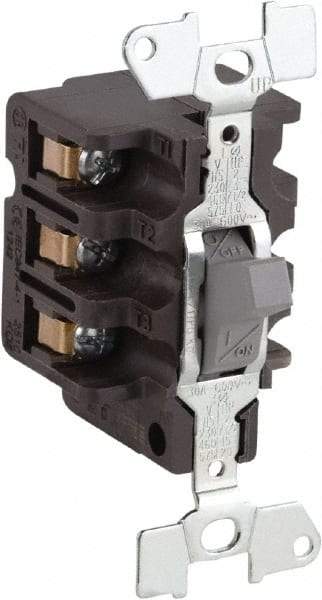 Square D - 3 Poles, 30 Amp, Open Toggle Manual Motor Starter - 1 hp at 90 VDC, 1-1/2 hp at 230 VDC, 15 hp at 460 VAC, 2 hp at 115 VAC, 2 hp at 115 VDC, 20 hp at 575 VAC & 7-1/2 hp at 230 VAC, CE, CSA & UL Recognized - USA Tool & Supply