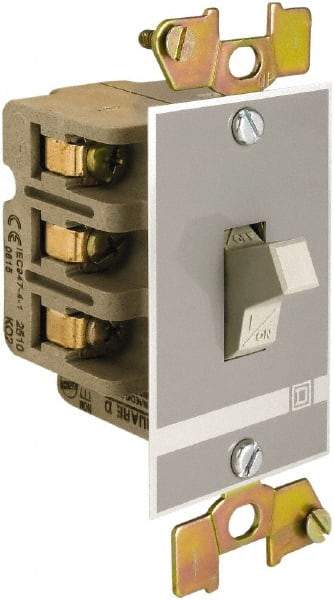 Square D - 2 Poles, 30 Amp, Open Toggle Manual Motor Starter - 1 hp at 90 VDC, 1-1/2 hp at 230 VDC, 2 hp at 115 VAC, 2 hp at 115 VDC, 2 hp at 230 VAC, 3 hp at 460 VAC & 3 hp at 575 VAC, CE, CSA & UL Recognized - USA Tool & Supply