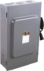 Square D - 200 Amp, 240 V, 3 Pole Fused Safety Switch - NEMA 1, 15 hp at 240 VAC (Single Phase), 60 hp at 240 VAC (Triple Phase), 3PST Contact Form - USA Tool & Supply