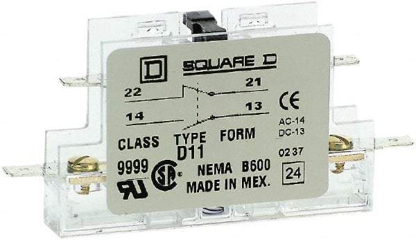 Square D - 5 Amp, Contactor Auxiliary Contact Kit - USA Tool & Supply