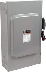 Square D - 200 Amp, 600 VAC/VDC, 3 Pole Fused Safety Switch - NEMA 1, 50 hp at 600 VAC, 50 hp at 600 VDC (Single Phase), 150 hp at 600 VAC, 50 hp at 600 VDC (Triple Phase), 3PST Contact Form - USA Tool & Supply