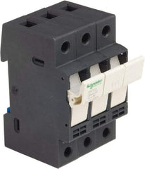 Schneider Electric - 3 Pole, 600 Volt, 30 Amp, DIN Rail Mount Fuse Holder - Compatible with CC Class, 52mm Wide Fuse - USA Tool & Supply
