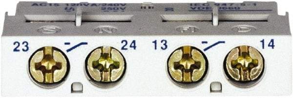 Schneider Electric - Circuit Breaker Auxiliary Contact Block - Use with GV2L, GV2LE, GV2ME, GV2P, GV2RT, GV3L, GV3P, TeSys - USA Tool & Supply