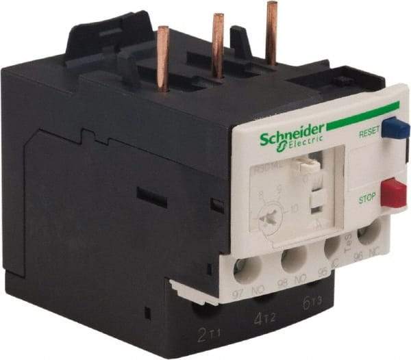 Schneider Electric - 3 Pole, NEMA Size 00-1, 7 to 10 Amp, 690 VAC, Thermal NEMA Overload Relay - Trip Class 20, For Use with LC1D09, LC1D12, LC1D18, LC1D25, LC1D32 and LC1D38 - USA Tool & Supply