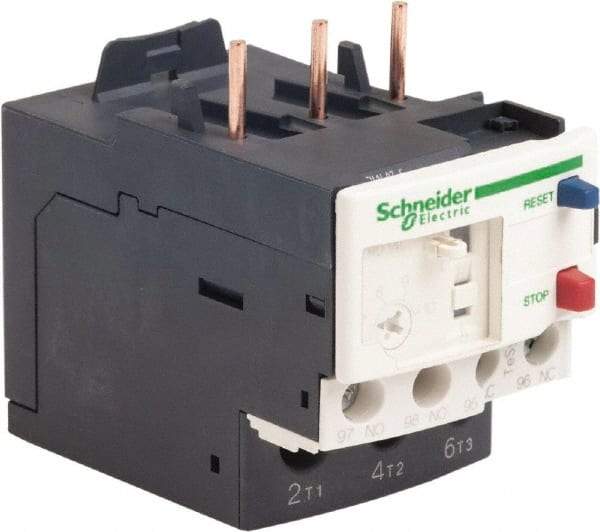 Schneider Electric - 3 Pole, NEMA Size 00-1, 7 to 10 Amp, 690 VAC, Thermal NEMA Overload Relay - Trip Class 20, For Use with LC1D09, LC1D12, LC1D18, LC1D25, LC1D32 and LC1D38 - USA Tool & Supply