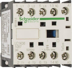 Schneider Electric - 3 Pole, 24 Coil VAC at 50/60 Hz, 6 Amp at 440 VAC, Nonreversible IEC Contactor - BS 5424, CSA, IEC 60947, NF C 63-110, RoHS Compliant, UL Listed, VDE 0660 - USA Tool & Supply