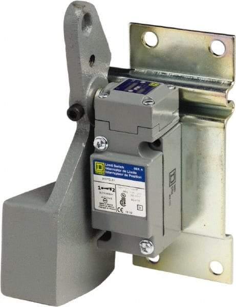 Square D - SPST, NC, 250 VDC, 600 VAC, Screw Terminal, Rotary Head Actuator, General Purpose Limit Switch - 1, 2, 4, 6, 12, 13, 6P NEMA Rating, Front Mount/Rear Mount - USA Tool & Supply