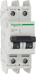 Schneider Electric - 3 Amp, 125 VDC, 240 VAC, 60 VDC, 1 Pole, DIN Rail Mount, Fixed Mount Miniature Circuit Breaker - Thermal Magnetic Trip, Multiple Breaking Capacity Ratings, 73mm Deep x 107mm High x 36mm Wide - USA Tool & Supply