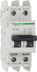 Schneider Electric - 4 Amp, 125 VDC, 240 VAC, 60 VDC, 1 Pole, DIN Rail Mount, Fixed Mount Miniature Circuit Breaker - Thermal Magnetic Trip, Multiple Breaking Capacity Ratings, 73mm Deep x 107mm High x 36mm Wide - USA Tool & Supply