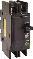Square D - 35 Amp, 120/240 VAC, 2 Pole, DIN Rail Mounted, Flush Mount, Surface Mount Miniature Circuit Breaker - Thermal Magnetic Trip, 10 kA at 120/240 VAC Breaking Capacity, 14-2 (Aluminum), 14-2 (Copper) AWG, 74mm Deep x 103mm High x 19mm Wide - USA Tool & Supply
