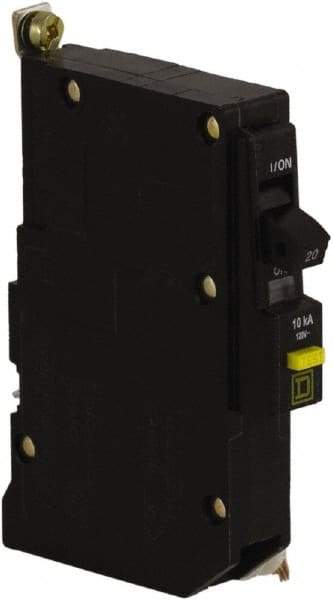 Square D - 20 Amp, 120 VAC, 1 Pole, Bolt On Residual Current Circuit Breaker with Overcurrent Protection - 14-8 AWG - USA Tool & Supply