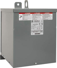 Square D - 1 Phase, 480 Volt Input, 120/240 VAC Output, 60 Hz, 5 kVA, General Purpose Transformer - 3R NEMA Rating, 9.75 Inch Wide x 11-3/4 Inch Deep x 14-3/4 Inch High, Wall Mount - USA Tool & Supply