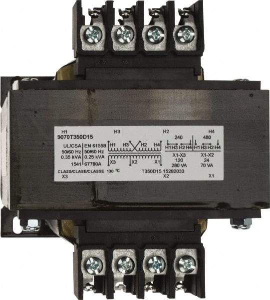 Square D - 1 Phase, 350 VA, Control Transformer - 176°F Temp Rise - USA Tool & Supply