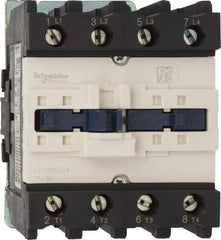 Schneider Electric - 4 Pole, 110 Coil VAC at 50/60 Hz, 80 Amp, Nonreversible IEC Contactor - 1 Phase hp: 10 at 230/240 VAC, 5 at 115 VAC, 3 Phase hp: 20 at 200/208 VAC, 20 at 230/240 VAC, 50 at 460/480 VAC, 50 at 575/600 VAC - USA Tool & Supply