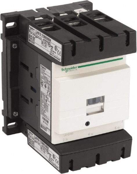 Schneider Electric - 3 Pole, 120 Coil VAC at 50/60 Hz, 150 Amp at 440 VAC, Nonreversible IEC Contactor - Bureau Veritas, CCC, CSA, CSA C22.2 No. 14, DNV, EN/IEC 60947-4-1, EN/IEC 60947-5-1, GL, GOST, LROS, RINA, RoHS Compliant, UL 508, UL Listed - USA Tool & Supply