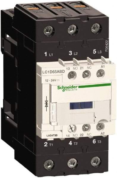 Schneider Electric - 3 Pole, 24 Coil VDC, 65 Amp at 440 VAC, Nonreversible IEC Contactor - CCC, CSA, CSA C22.2 No. 14, EN/IEC 60947-4-1, EN/IEC 60947-5-1, GOST, RoHS Compliant, UL 508, UL Listed - USA Tool & Supply