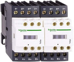 Schneider Electric - 3 Pole, 120 Coil VAC at 50/60 Hz, 40 Amp at 440 VAC, Reversible IEC Contactor - 1 Phase hp: 3 at 115 VAC, 5 at 230/240 VAC, 3 Phase hp: 10 at 200/208 VAC, 10 at 230/240 VAC, 30 at 460/480 VAC, 30 at 575/600 VAC - USA Tool & Supply