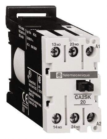 Schneider Electric - 2NO, 480 VAC at 50/60 Hz Control Relay - DIN Rail Mount - USA Tool & Supply