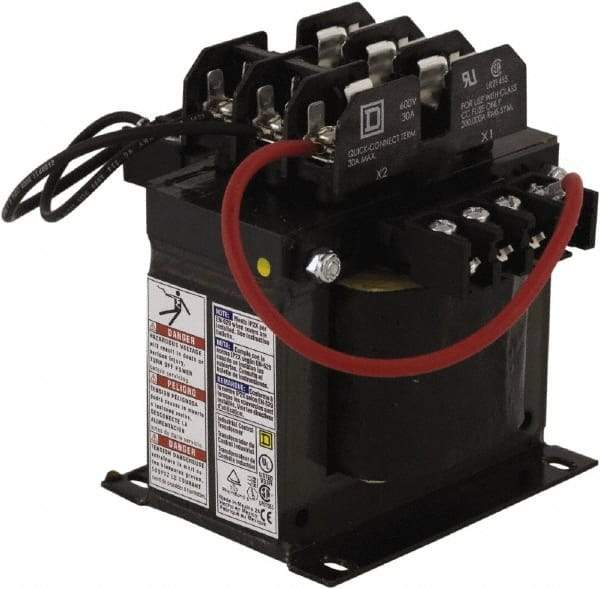 Square D - 1 Phase, 350 VA, Top Mount Fuse Block Control Transformer - 176°F Temp Rise - USA Tool & Supply