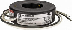 Square D - 200 Amp AC Input, 5 Amp AC Output, Panel Meter Current Transformer - Flying Lead Terminal, For Use with Ammeter, Solid State Transducer - USA Tool & Supply