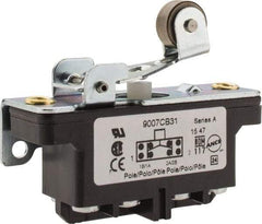 Square D - DPDT, 2NC/2NO, 600 Volt Screw Terminal, Roller Plunger Actuator, General Purpose Limit Switch - 1 NEMA Rating, IP20 IPR Rating, Bracket Mount, 1/2 Lb. Operating Force - USA Tool & Supply