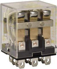 Square D - 1/2 hp at 120 Volt & 3/4 hp at 240 Volt, Electromechanical Plug-in General Purpose Relay - 10 Amp at 250 VAC, 3PDT, 120 VAC at 50/60 Hz - USA Tool & Supply