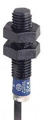 Telemecanique Sensors - PNP, 2.5mm Detection, Cylinder, Inductive Proximity Sensor - 3 Wires, IP67, 12 to 24 VDC, M8x1 Thread, 33mm Long - USA Tool & Supply