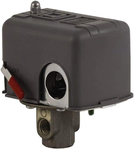 Square D - 1 and 3R NEMA Rated, 70 to 150 psi, Electromechanical Pressure and Level Switch - Fixed Pressure, 575 VAC, L1-T1, L2-T2 Terminal, For Use with Square D Pumptrol - USA Tool & Supply