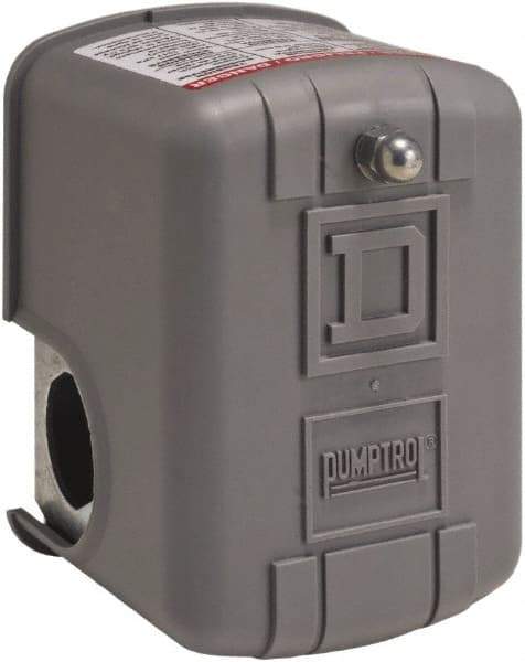 Square D - 1 and 3R NEMA Rated, 16 to 22 psi, Electromechanical Pressure and Level Switch - Adjustable Pressure, 575 VAC, L1-T1, L2-T2 Terminal, For Use with Square D Pumptrol - USA Tool & Supply