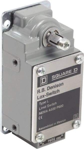 Square D - DPST, 2NO, 600 Volt Screw Terminal, Rotary Spring Return Actuator, General Purpose Limit Switch - 1, 2, 4, 12, 13 NEMA Rating, IP67 IPR Rating - USA Tool & Supply