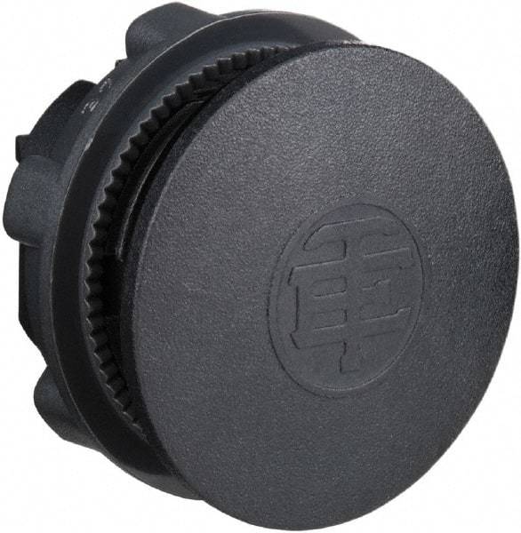 Schneider Electric - Flush Pushbutton Switch Blanking Plug - Black, Round Button - USA Tool & Supply
