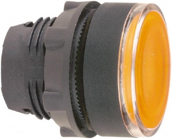 Schneider Electric - 22mm Mount Hole, Flush, Pushbutton Switch Only - Round, Orange Pushbutton, Illuminated, Momentary (MO) - USA Tool & Supply