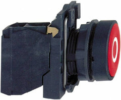 Schneider Electric - 22mm Mount Hole, Flush, Pushbutton Switch Only - Round, Green Pushbutton, Illuminated, Momentary (MO) - USA Tool & Supply