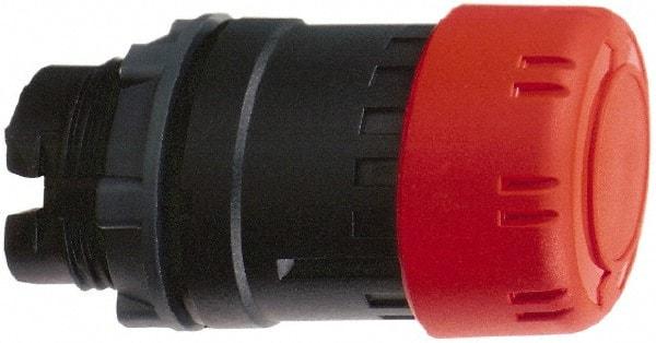 Schneider Electric - 22mm Mount Hole, Extended Mushroom Head, Pushbutton Switch Only - Round, Red Pushbutton, Maintained (MA), Momentary (MO) - USA Tool & Supply
