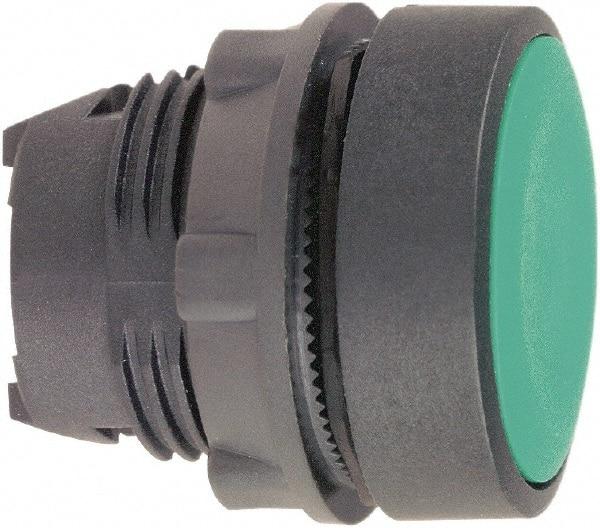 Schneider Electric - 22mm Mount Hole, Flush, Pushbutton Switch Only - Round, Green Pushbutton, Nonilluminated, Momentary (MO) - USA Tool & Supply