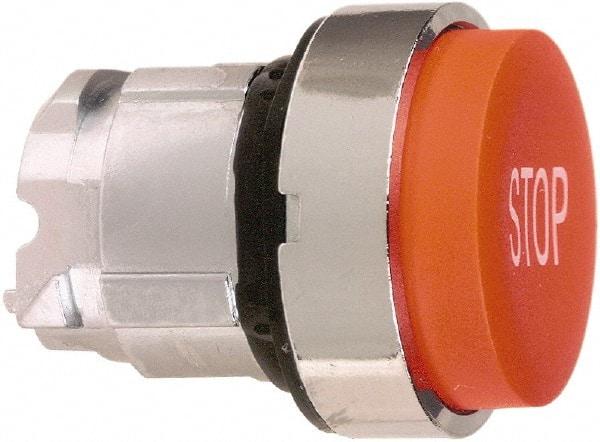 Schneider Electric - 22mm Mount Hole, Extended Straight, Pushbutton Switch Only - Round, Red Pushbutton, Nonilluminated, Momentary (MO) - USA Tool & Supply