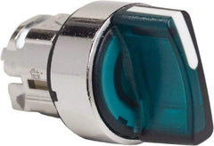 Schneider Electric - 22mm Mount Hole, 3 Position, Handle Operated, Selector Switch - Green, Momentary (MO), Illuminated, Shock, Vibration and Water Resistant - USA Tool & Supply
