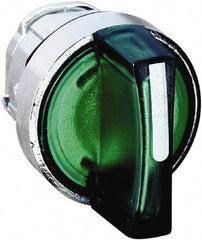 Schneider Electric - 22mm Mount Hole, 2 Position, Handle Operated, Selector Switch - Green, Maintained (MA), Illuminated, Shock, Vibration and Water Resistant - USA Tool & Supply